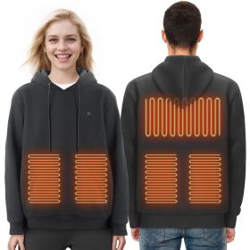 VEVOR Heated Hoodie, Unisex Heated Sweatshirt with Battery Pack 7.4V, Electric Jacket with 5 Heating Zones for Men & Women